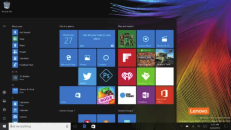 Kapitola 2. Zahájení používání systému Windows 10 Poznámka: Windows 10 má aktualizovanou verzi. Pokud používáte aktualizovanou verzi, mohou se některé operace lišit.