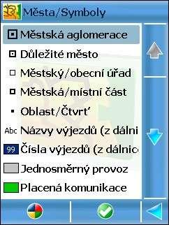 symboly míst a čísla komunikací.   108