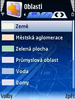 Legenda: Oblasti Prohlédněte si všechny objekty