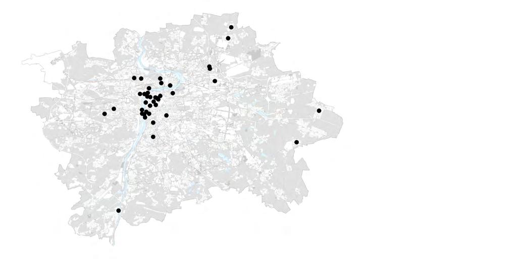 Mapa míst a lokálních správců 36 37 Parky: 1 Centrální park na Pankráci Městská část Praha 4 2 Botanická zahrada na Albertově Botanická zahrada Přírodovědecké fakulty UK 19 20 21 Klementinum - areál