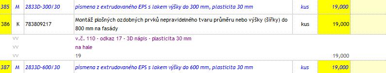 3ch) VV pol.č. 432, 433 - D+M značení...žádáme o bližší specifikaci (např. rozměry, způsob a místo kotvení, atp...). Odpověď 3ch): V soupisu prací v záložce Výstavba sportovní haly, parc. č.