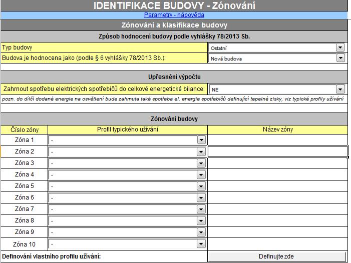 15 Zónování budovy List Budova - zonovani rozdělení objektu