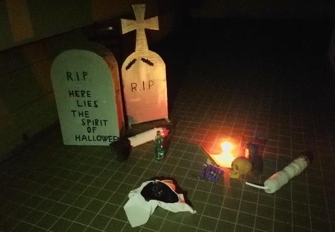 1.6 Úniková hra Po skončení Halloweenu následovala od 19:00 úniková hra s Halloweenskou tématikou. Nejdříve šla veřejnost a poté studenti.
