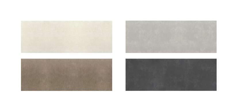 obklad: Lava Corten 100 300 dlažba: Gea Antracita obklad: Concrete Marfil 50 x 100 Corten Iron Concrete