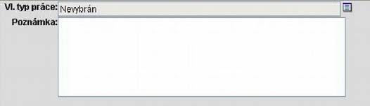 Vlastní typ práce a poznámka Vlastní typ práce Vybírá se z číselníku pomocí ikony.
