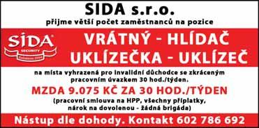 Úklidová firma přijme spolehlivé pracovní síly - brigádníky i důchodce na úklid firem, bytových domů a domácností. Tel.