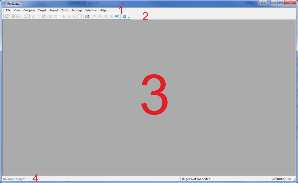 1.2.1 Hlavní menu File Obrázek 1.1: Úvodní obrazovka REXYGEN Studio Tato nabídka zpřístupňuje akce, které se váží k souborům vytvářeným v aplikaci.