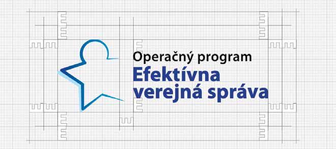 Pomyselný pravý cíp hviezdy plynule naväzuje na typografickú časť loga, ktorú tvorí text Operačný program Efektívna verejná správa.
