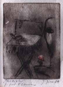 Josef Jíra (1929 2005) S beránkem suchá jehla, 1985, 9 x 6,5 cm, sign. PD J.