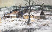 Jiří Karmazín (1932) Na cestách akvarel, tuš, papír, 1979, 70 x 100 cm,