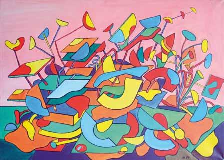 509. František Kyncl (1934 2011) Monostruktura akryl, ruční papír, 1992, 107 x 78 cm, rám 60 000 Kč ( 2 400) 509 510.