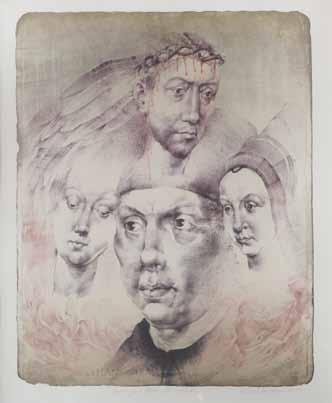 80. Oldřich Kulhánek (1940 2013) Hommage á Hans Memling litografie, 1990, 48 x