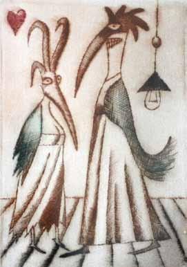 93 95 96 94 93. Adolf Born (1930 2016) Masky litografie, 13 x 9 cm, sign.