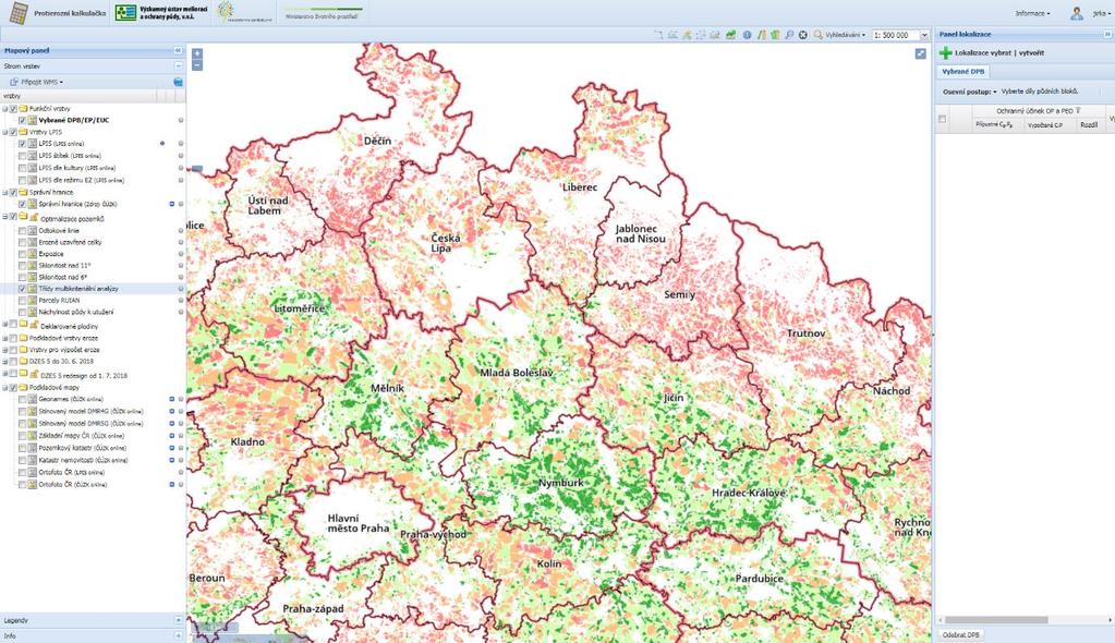 6.2 Návod na obsluhu modulu Optimalizace velikosti pozemku Protierozní kalkulačka je nástroj umožňující navrhovat účinná protierozní opatření s ohledem na místní podmínky a jejich specifické potřeby.