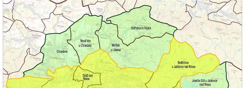 Jedná se o území 11 obcí ORP Jablonec nad Nisou a 13 obcí ORP Liberec celkem s cca 176 tis. obyvatel.