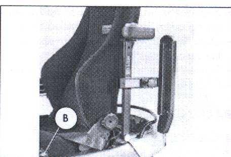 25 Anatomicky tvarovaná sedačka (Recaro) Postranici kód 24 odklopte nahoru a dozadu. - Vytáhněte přitom zajišťovací knoflík (B, obr.25).
