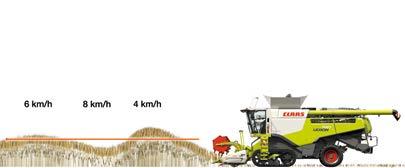 AUTO SLOPE přizpůsobí plynule podmínkám sklizně otáčky ventilátoru, vycházející z předchozího nastavení otáček ventilátoru řidičem. Jak pracuje AUTO SLOPE?