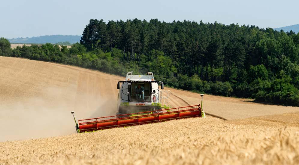 Větší výkon na strmém svahu. MONTANA Pracovní hydraulika: větší zdvihová síla, kratší doba reakce. Vynikající výkonnost strojů LEXION lze zvyšovat i na strmých svazích.