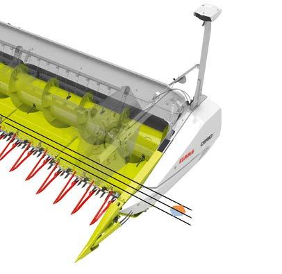 Manuálně přestavitelná pozice stolu od 100 mm až po + 100 mm Manuální posun v celkovém rozsahu 200 mm Kloubový hřídel pro pohon kosy s automatickou teleskopickou funkcí