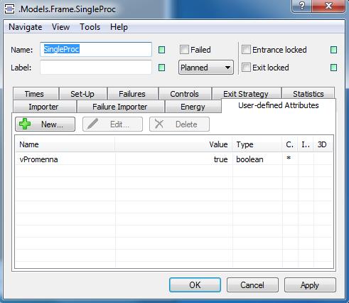 SingleProc (User-defined Attributes) Ikona Záložka informuje (1) a zároveň