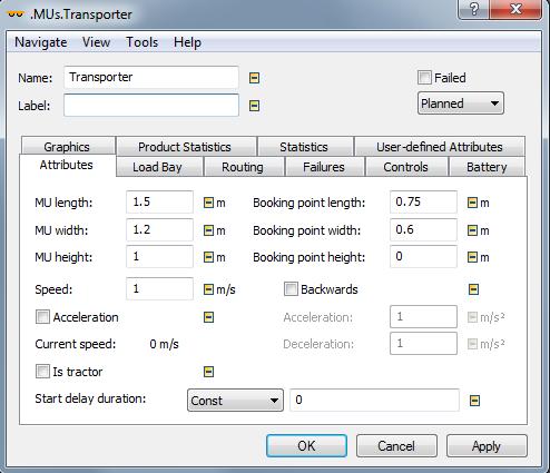 Transporter Objekt skupiny Mobile Units. Transporter představuje aktivní objekt materiálového toku. Pohybuje se sám po délkově orientovaných objektech (dopředu nebo zpětně): Track. TwoLineTrack.