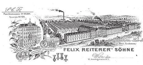 dubna 1918 existovala veřejná obchodní společnost. Společníky byli Josef a Felix Rudolf Reitererovi, obchodníci ve Vídni, a Richard Reiterer, obchodník v Šumperku. Od 28. 5.