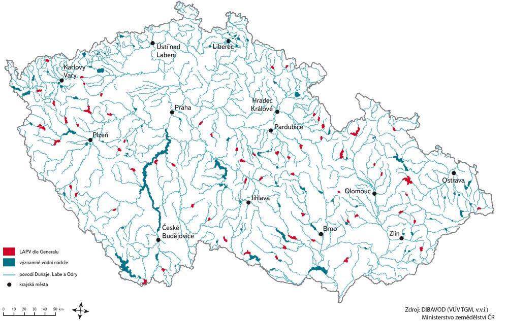 Plánované nádrže v ČR - LAPV LAVP Lokality pro