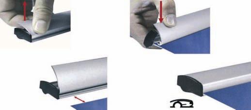 LIŠTY Hliníkové svěrací lišty URANUS Popis: Speciální profil pro upevnění a zavěšení velkých, těžkých bannerů. Svěrný profil umožňuje maximální držení.