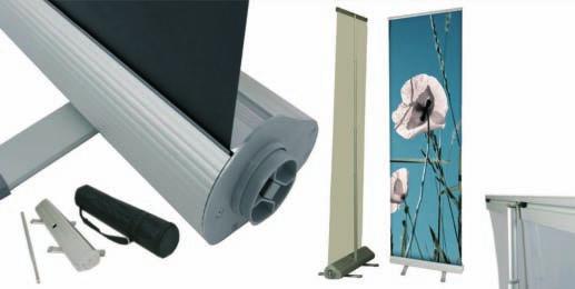 ROLL-UP/BANNER SYSTÉMY Roll-Up PREMIUM (dříve EARTH) Popis: Premium Roll-Up z hliníku, extrémně stabilní, teleskopický a nastavitelný.