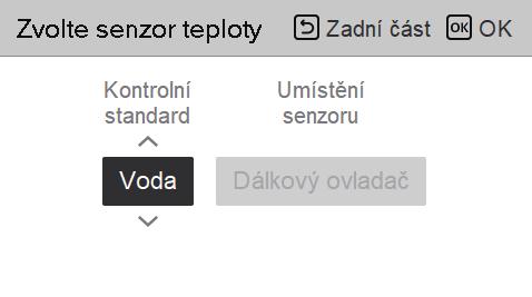 NASTAVENÍ TEPLOTY 21 Zvolte senzor