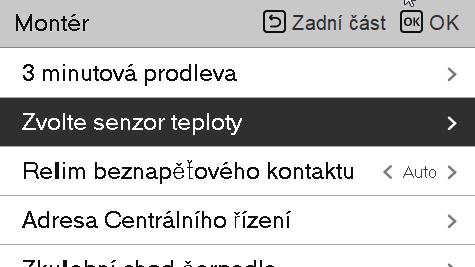 dispozici 3 možnosti čidla: pouze