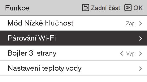 40 NASTAVENÍ FUNKCE Párování pomocí Wi-fi Jedná se o funkci