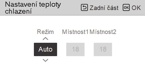 Pokud zvolíte způsob regulace teploty vzduchu +