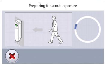 Vyberte Scout 3. Klikněte na zelenou zaškrtávací značku. 4. Klikněte na tlačítko Dopředu Když použijete předcházející expozici, je Scout snímek již zvolen.