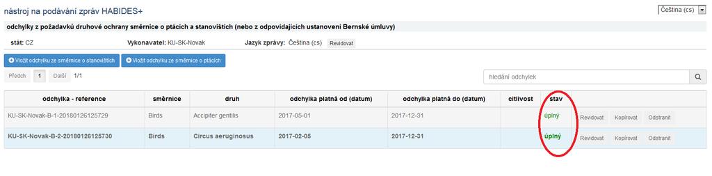 3.3 Po vyplnění požadovaných údajů v rámci jednotlivého záznamu se vracím do seznamu tlačítkem zpět na seznam.