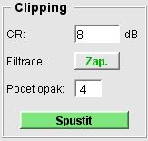 Vyhodnocení simulace metody clipping Z výše uvedených průběhů je vidět jaký vliv má hodnota CR na výsledný průběh signálu.