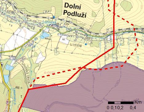 122: EVL Klíč se zakreslenou trasou posuzovaných variant vedení 4.