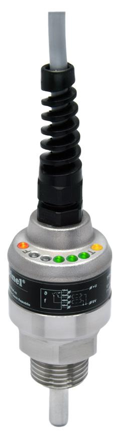indikace stavu proudění a teploty pomocí dvou LED Nastavování pomocí magnetického pera Pouzdro z nerezové oceli Kalorimetrický snímač průtoku (Thermal flow sensor) - TFS 35 je kompaktní měřicí
