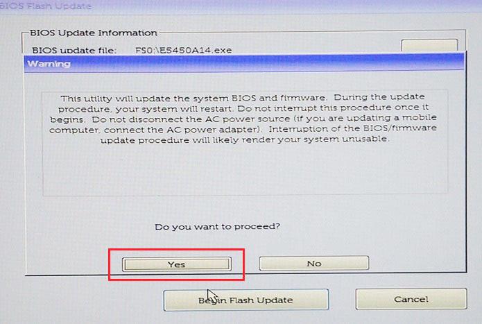 Systém se restartuje, aktualizace Flash systému BIOS bude zahájena a zobrazí se lišta s postupem aktualizace.