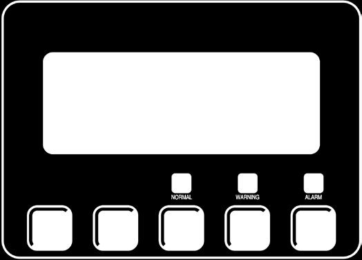 Ovládací a zobrazovací prvky Čtyřřádkový LCD pro zobrazení hlášení a nastavení LED "NORMAL" (zelená) svítí, pokud není v systému porucha LED "WARNING" (oranžová) svítí při hlášení varování LED