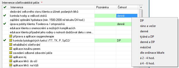 z určujících znaků (příznaků) a ze souvisejících nebo rizikových faktorů Zatrhněte ze seznamu Příznaky, kterými se diagnóza u klienta projevuje, případně doplňte další příznaky.