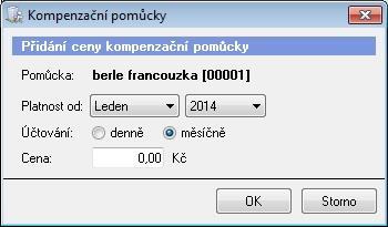 U každé kompenzační pomůcky lze zvolit podúčet, na který se má ve vyúčtování načítat cena zápůjčky