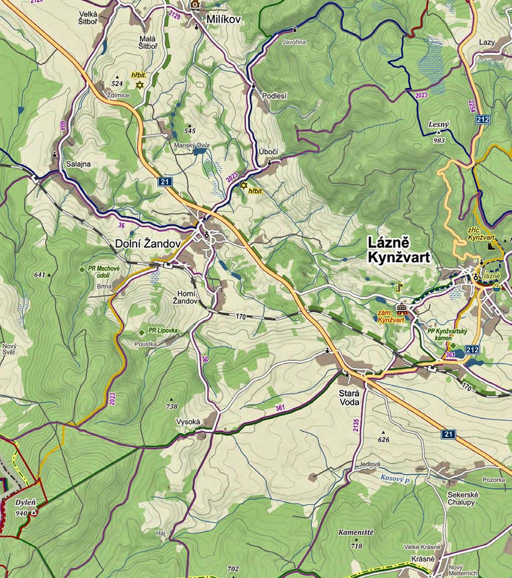 LÁZNĚ KYNŽVART A OKOLÍ ANEB - KAM NA VÝLET? 1. Zámek Kynžvart (2,5 km) - národní kulturní památka, rezidence ve stylu klasicismu a empíru, sídlo knížete Klemense V. L.