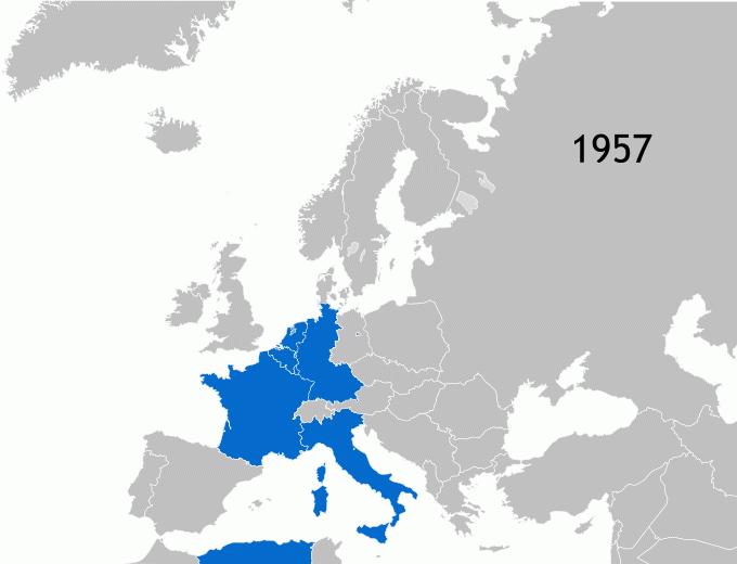 1952/58 1973 1981 1986 1995 2004 2007 2013 Taliansko Dánsko Francúzsko, Nemecko, Írsko Belgicko, Holandsko, Spojené Kráľovstvo Luxembursko