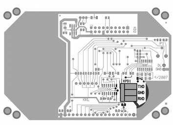 5 DATOVÁ KOMUNIKACE MODBUS RTU Datový výstup je k dispozici na displejové desce průtokoměru na svorkách RxD, TxD a GND. Jedná se o výstup typu RS232, který není galvanicky oddělený. Obr. 8.