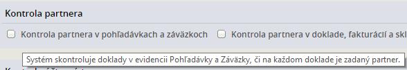 Vybratá kontrola kontroluje vždy len aktuálne zapnuté účtovné obdobie. Po prejdení myšou na text jednotlivej kontroly sa zobrazí popis jednotlivej kontroly.