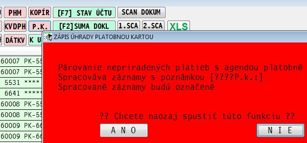 Účtovanie platby označenie nepriradenej platby V poznámke