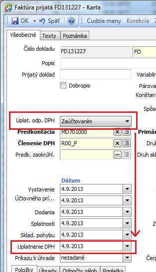 Uplatnenie DPH zaplatením: Na prijatých faktúrach a záväzkvých dkladch pribudla mžnsť uplatniť dpčet DPH Zaplatením.