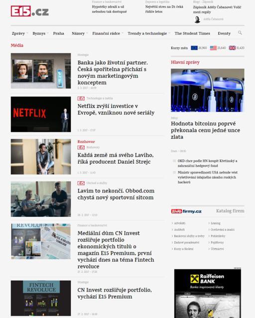 Internetové vydání týdeníku o reklamě, marketingu a médiích nabízí nejrozsáhlejší denní zpravodajství z oboru na českém trhu. Web otevírá i rozsáhlý archiv článků Strategie.