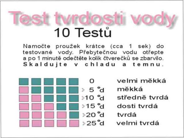 Obsah postačí min na 200 stanovení ph, fcl, tcl. 22,0 Testr tvrdosti vody 10,0 Tester na stanovení tvrdosti vody.